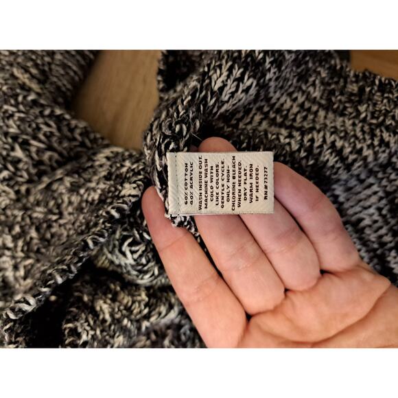 Sonoma Cotton Blend Grey Black White Knit Sweater Sz L - Picture 5 of 5